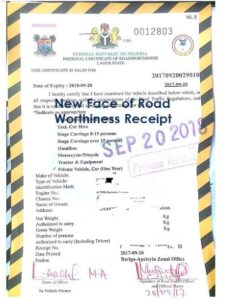 Certificate of Roadworthiness