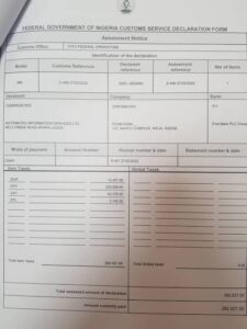 Custom Duty Clearance Papers